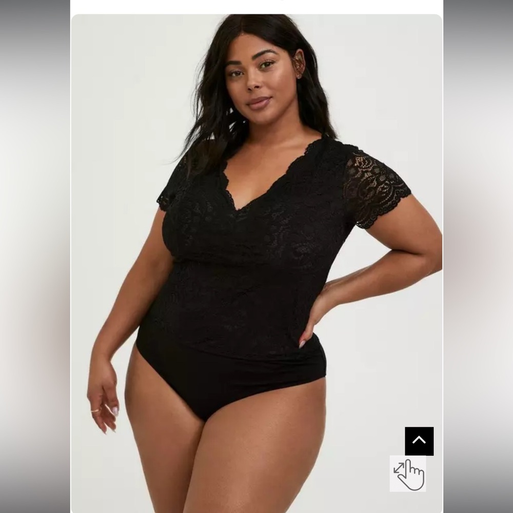 Torrid Black Lace V-Neck Body Suit